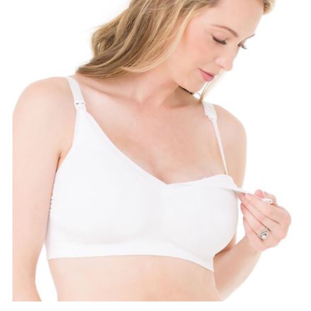 Seamless drop cup nursing bra